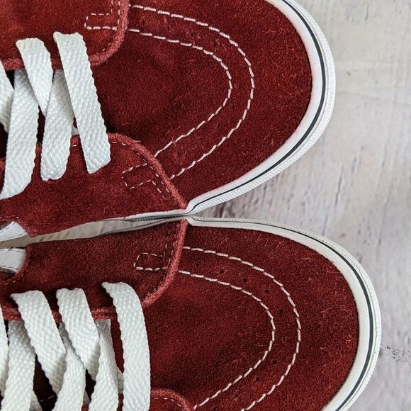 Vans Sk8-Hi Autumn Red Trainers Sneakers - Picture 7 of 8